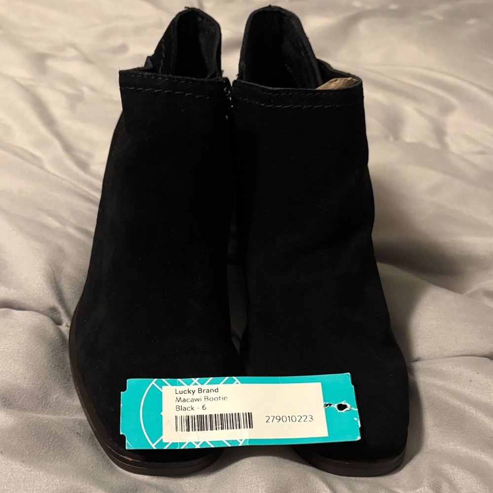 Lucky Brand Women's Suede Black Ankle Booties
